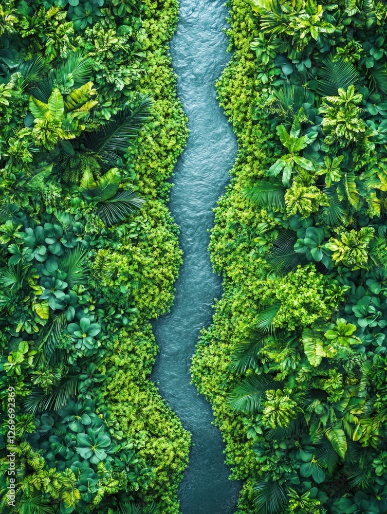 Fototapeta premium River flowing through forest