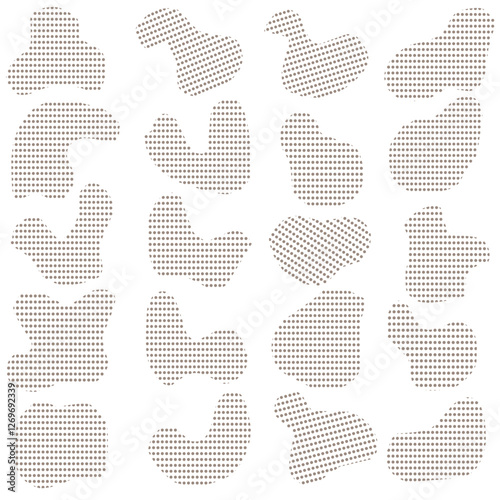 collection of brown blob with dotted pattern