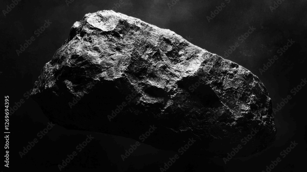 Fototapeta premium Rugged Raw Rock in High Contrast Black and White Photography