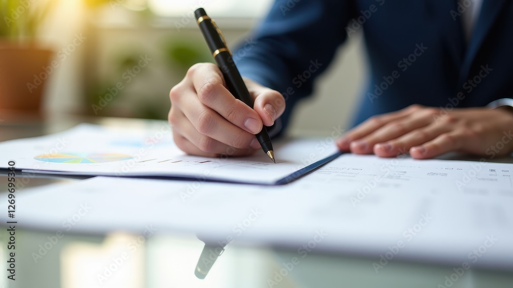 Parent signing papers, Office table with organized papers and pen clear background document signing motion photorealistic. Parent signing papers, Office table with organized papers and pen clear background document signing motion photorealistic.