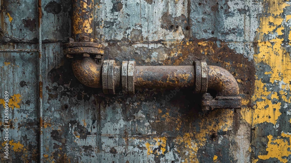 High Resolution Image of Weathered Air Pipe on a Rusty Background High Resolution Image of Weathered Air Pipe on a Rusty Background