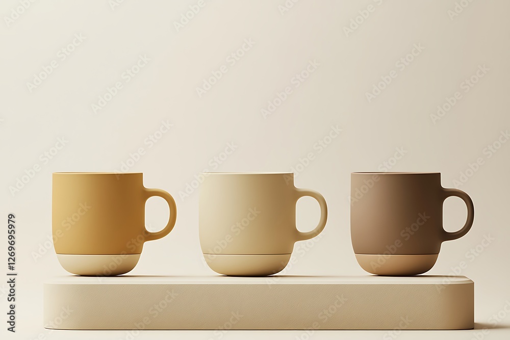 Three Simple and Stylish Mugs in Pastel Colors Three Simple and Stylish Mugs in Pastel Colors