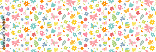 Easter background seamless pattern. Easter colorful wallpaper. Vector seamless pattern