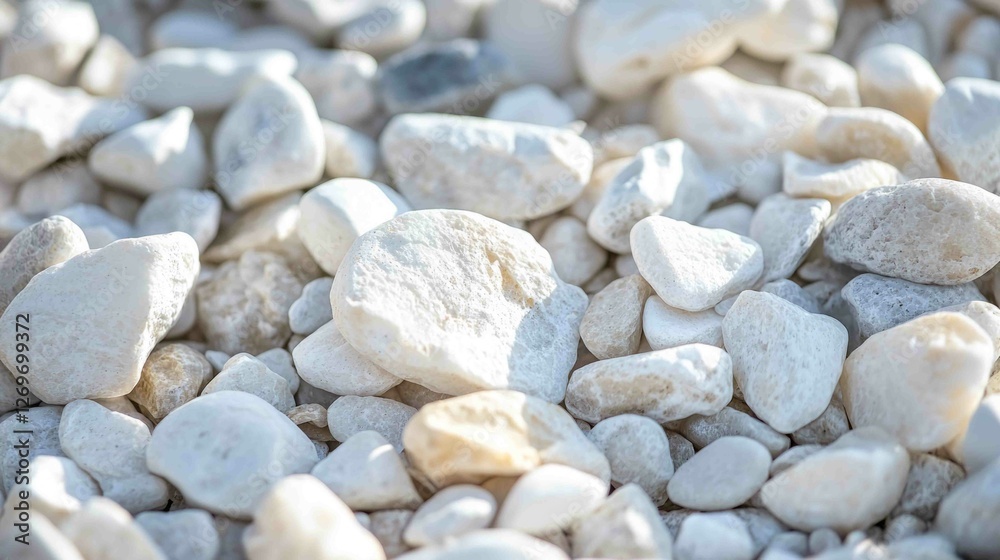 Close-Up Macro Shot of Smooth White Gravel on Natural Surface Close-Up Macro Shot of Smooth White Gravel on Natural Surface