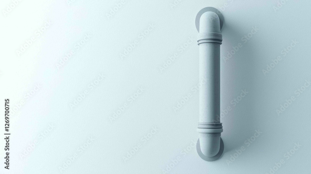 Fototapeta premium Minimalist Composition of a Single Air Pipe Against a Wall