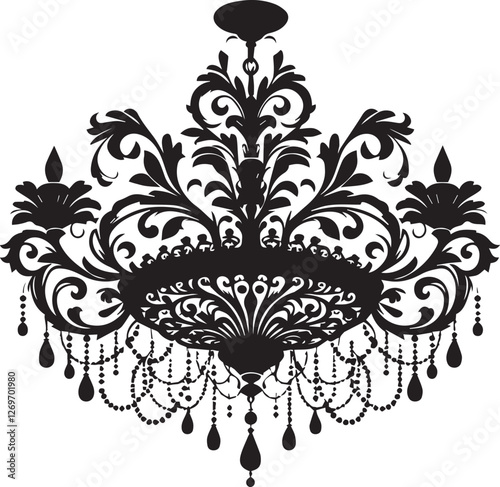 Chandelier Hanging from the Ceiling silhouette 