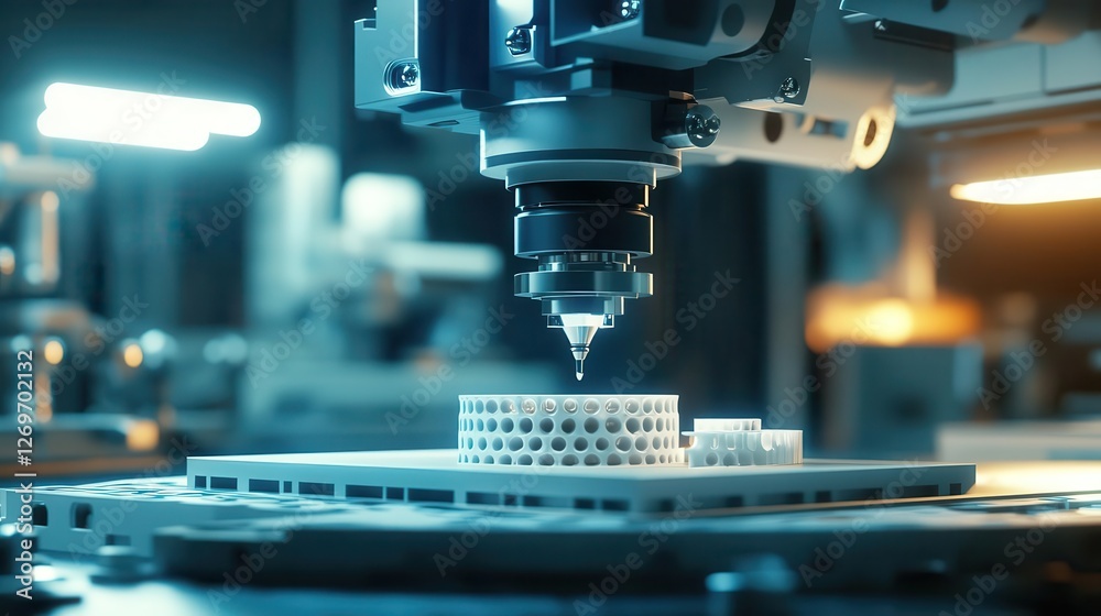 Precision CNC Milling Process Creating Intricate Plastic Components in a High-Tech Manufacturing Environment Precision CNC Milling Process Creating Intricate Plastic Components in a High-Tech Manufacturing Environment