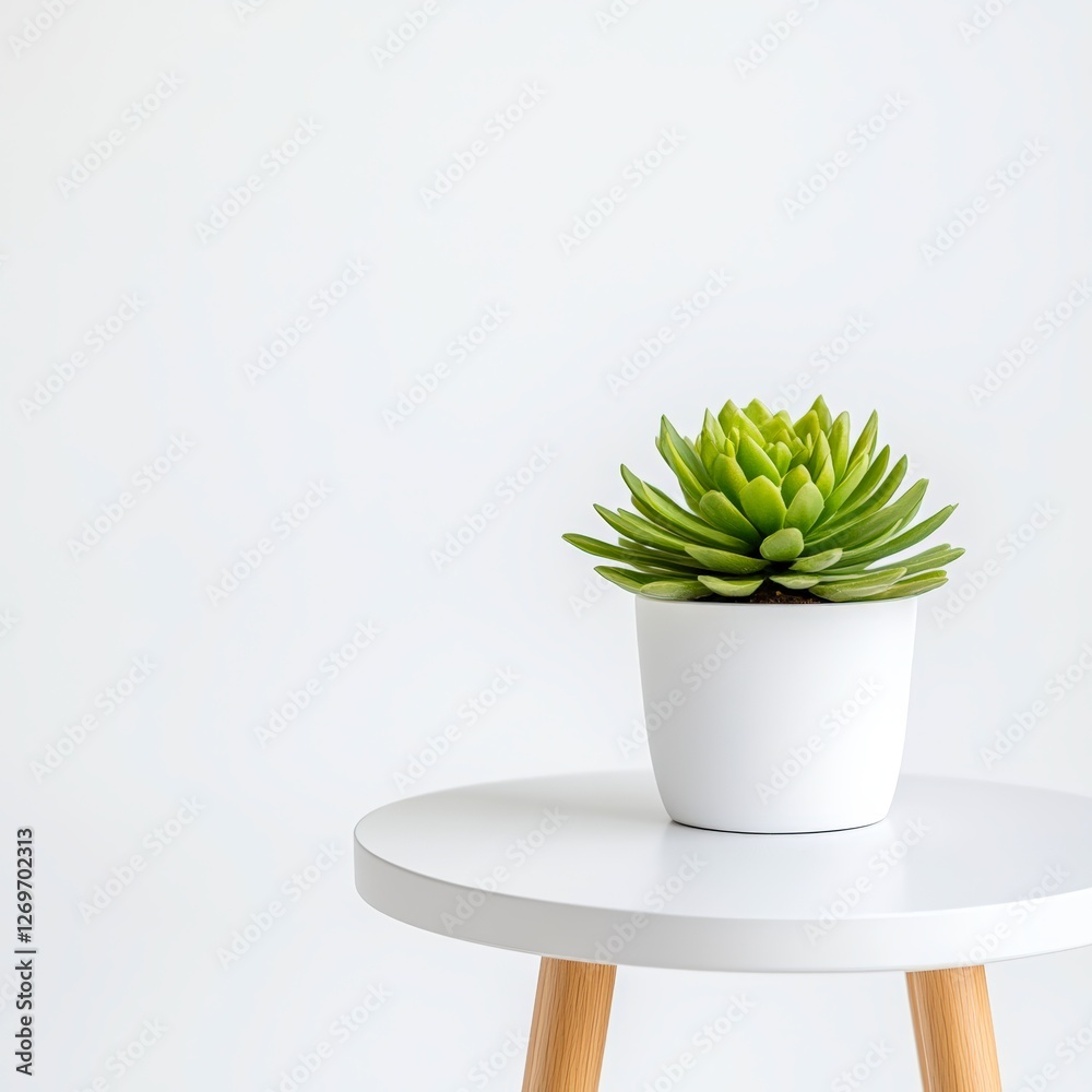 A succulent plant in a white pot sits elegantly on a minimalistic table against a soft background, perfect for home décor, gardening blogs, or wellness themes, Ideal for brightening spaces, A succulent plant in a white pot sits elegantly on a minimalistic table against a soft background, perfect for home décor, gardening blogs, or wellness themes, Ideal for brightening spaces,