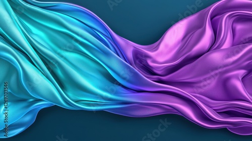 Wallpaper Mural Elegant Satin Fabric Flowing in Soft Shades of Purple and Blue Torontodigital.ca