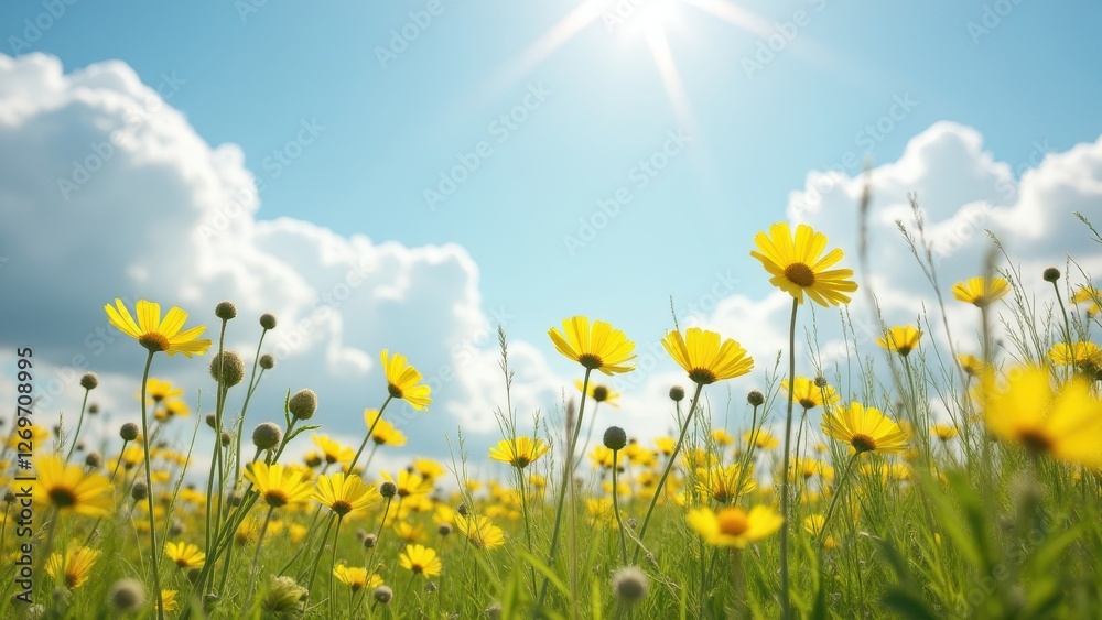 Springtime sneeze, Pollen clouds drifting over blooming wildflowers in a meadow photorealistic. Springtime sneeze, Pollen clouds drifting over blooming wildflowers in a meadow photorealistic.