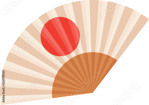 Asian fan with oriental symbol
