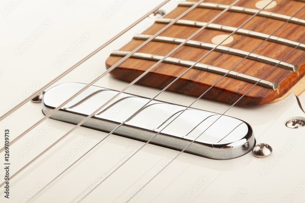 Fototapeta premium electric guitar neck single coil pickup