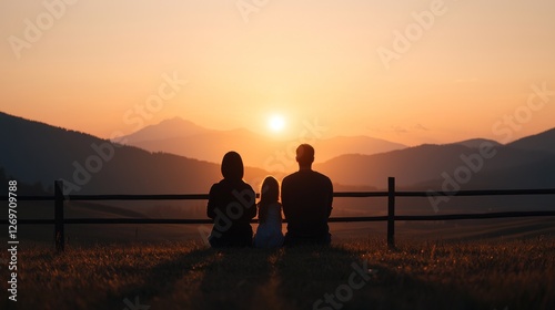 Couple watching sunset in nature's embrace