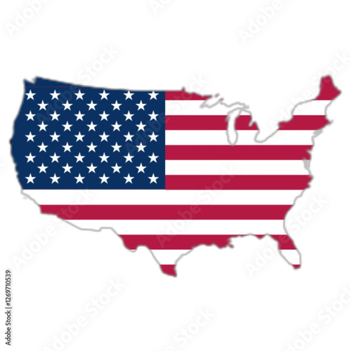 USA flag on the map