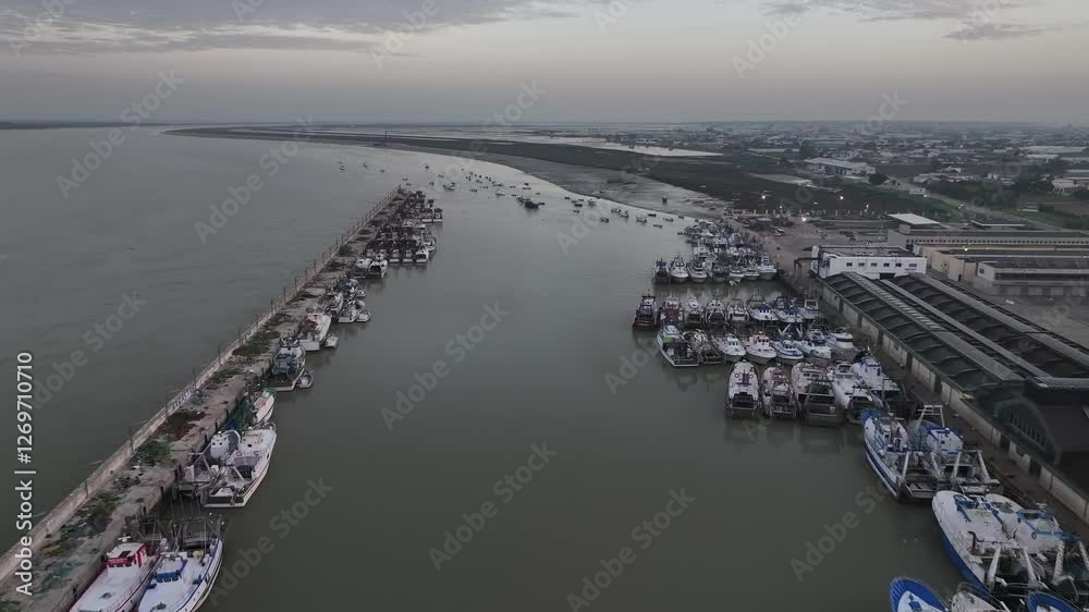 Faro de Bonanza en el Puerto de Sanlucar de Barrameda, Cadiz, Andalucia, España