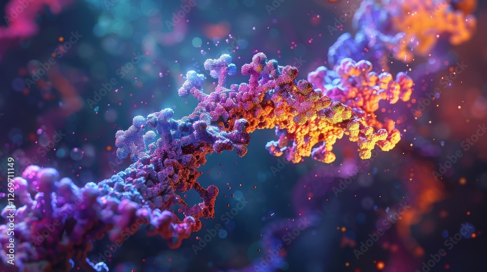 Abstract Representation of Molecular Structures in Vibrant Colorful Science Illustration Abstract Representation of Molecular Structures in Vibrant Colorful Science Illustration
