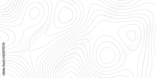 Abstract topographic contours map with geometric curved lines and shapes, topography topology vector black and white abstract background, Modern design of line geometric background with topography.
