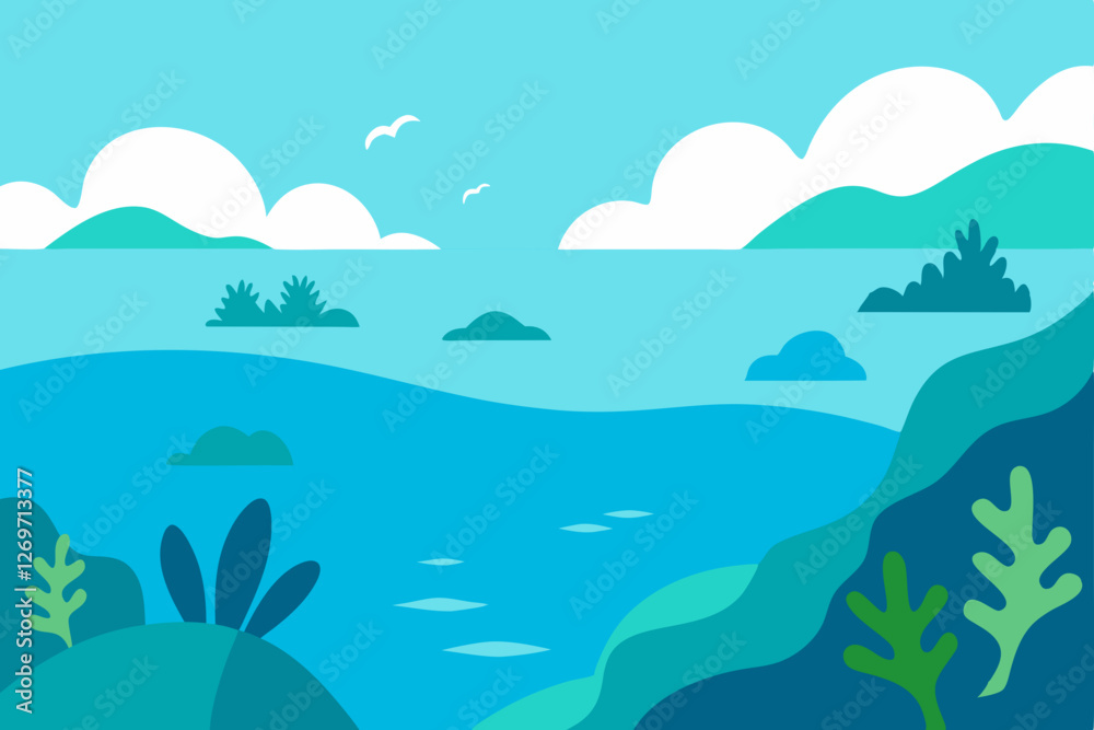 vector illustration of a tropical island vector illustration of a tropical island