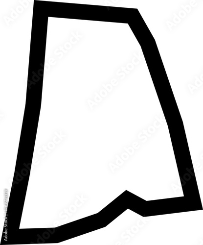 Outline Map of Rhode Island, United States  – Providence, Cranston, Warwick, Pawtucket