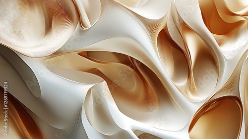 Dynamic 3D Organic Form with Soft Gradient Reflection Background
