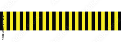 Warning tape with yellow and black diagonal stripes. caution sign yellow black strip for safety zon seamless line. Yellow and black caution tape border. Long danger ribbon. Vector illustration 888