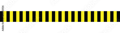 Warning tape with yellow and black diagonal stripes. Warn stop seamless line. caution alert background. Blank and yellow vector illustration warning background. 