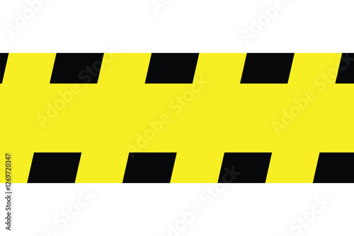 Warning tape with yellow and black diagonal stripes. caution sign yellow black strip for safety zon seamless line. Yellow and black caution tape border. Long danger ribbon. Vector illustration 888