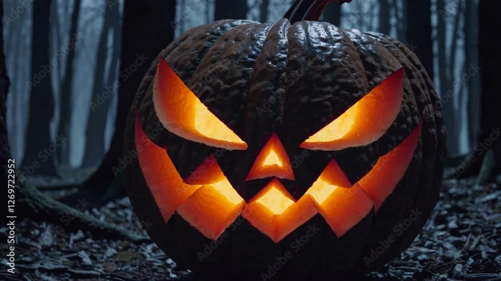 halloween pumpkin night scary animation looping video animated background