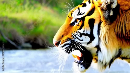 A Tiger Prowling Through Tall Grass, Ready to Hunt premium supper resolution 4k video footage.

