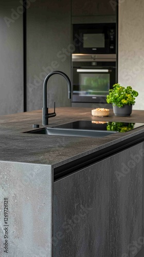 Sleek Modern Kitchen Island with Integrated Counter Design
