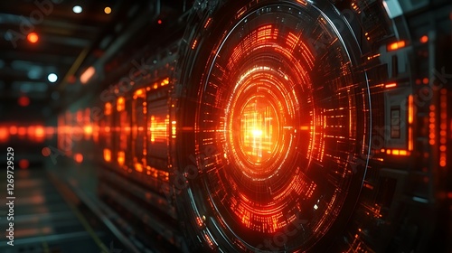 Wallpaper Mural Futuristic Engine Core, Glowing Energy and Technological Advancement Torontodigital.ca