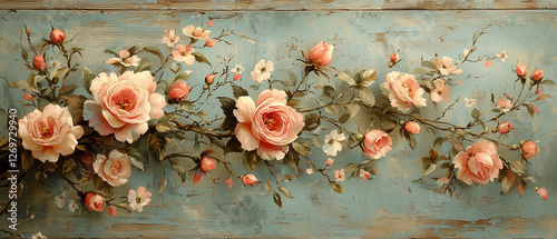 Papier peint floral shabby chic haute résolution