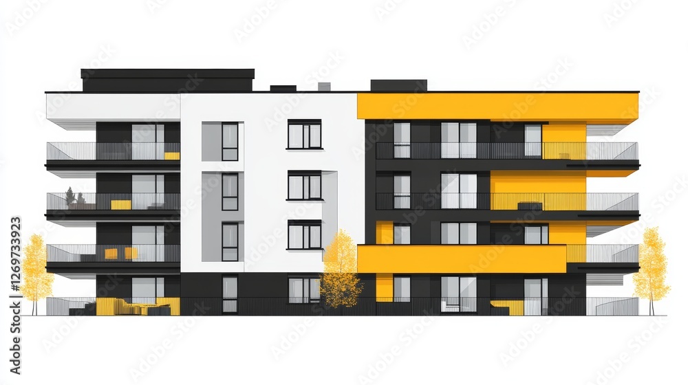 Sharp-edged, dual-tone icons of apartment buildings and urban real estate, designed with a modern flat aesthetic, convey the concept of residential properties and home ownership Sharp-edged, dual-tone icons of apartment buildings and urban real estate, designed with a modern flat aesthetic, convey the concept of residential properties and home ownership