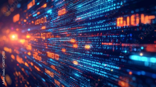 Wallpaper Mural Vibrant Cyber Defense System with Dynamic Data Flow and Visual Effects Torontodigital.ca