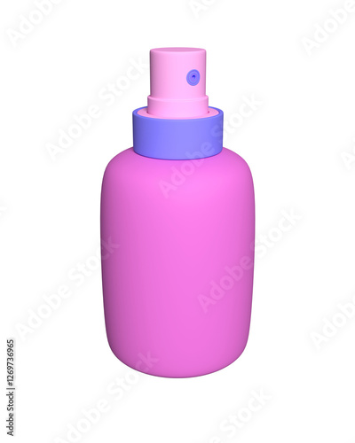 3d spray. Pink spray can isolated on white background. 3d rendering