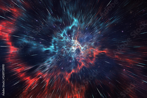 Naklejka Deep space travel supernova abstract background