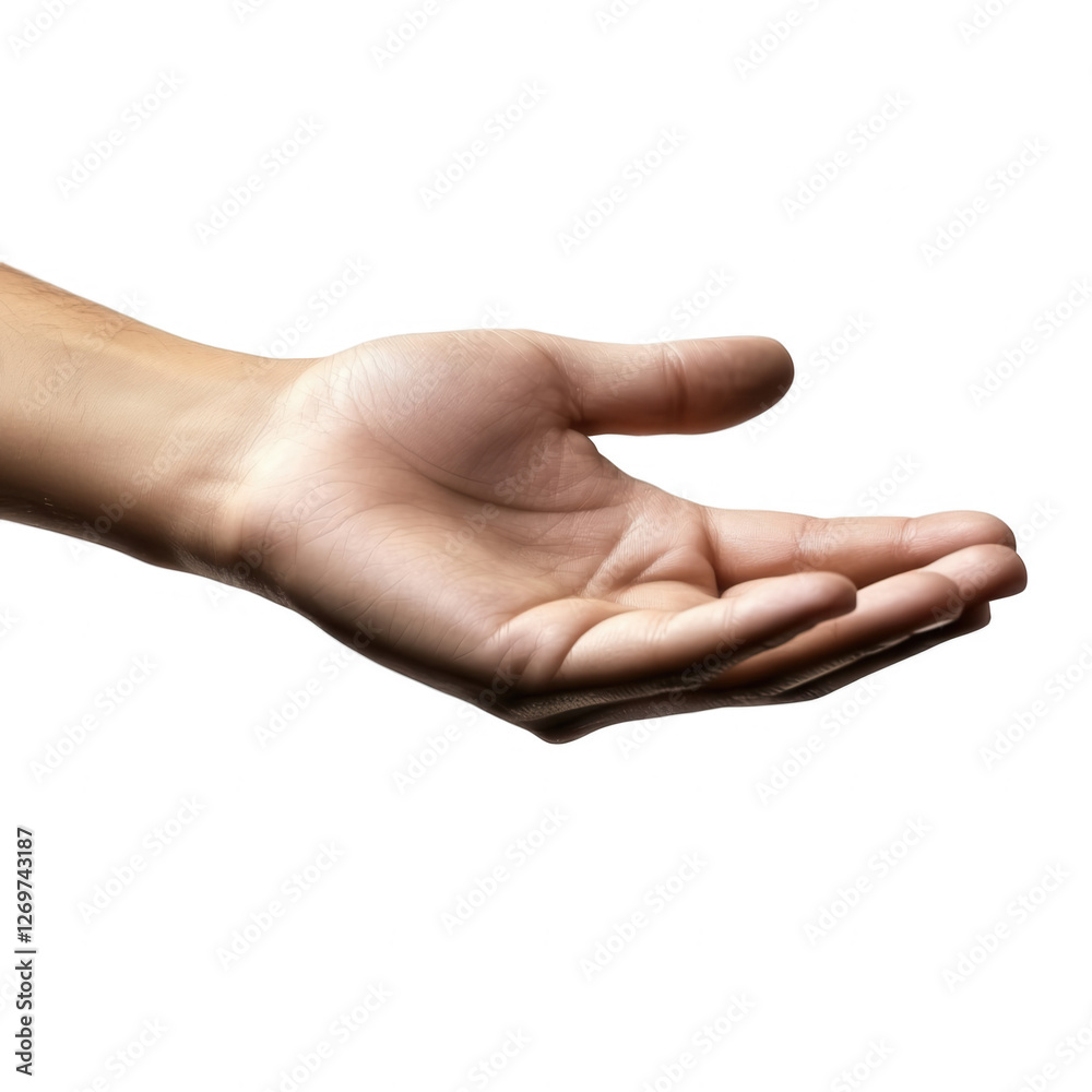 Female hand holding something isolated Female hand holding something isolated