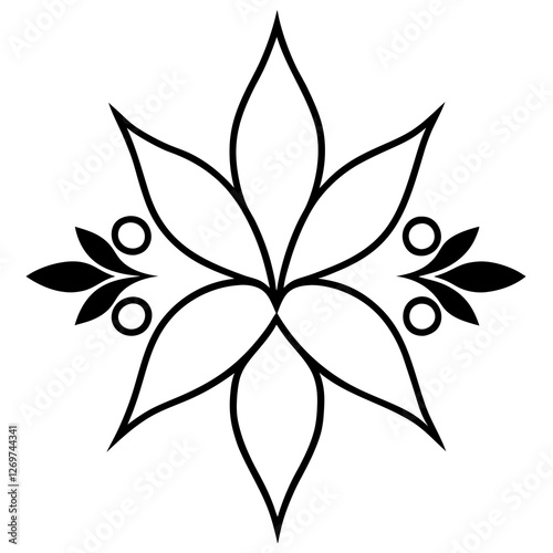Wallpaper Mural black and white flower vector Torontodigital.ca