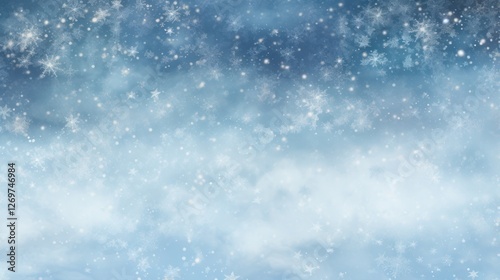 Winter Snowflakes Background with Snow and Frosty Sky - Perfect for Holiday and Seasonal Designs
