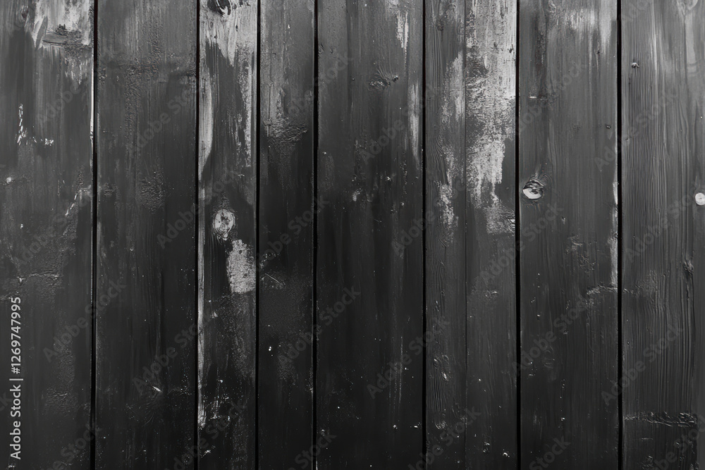Obraz premium Wooden wall with a weathered appearance revealing texture and character, showcasing unique paint patterns and natural flaws