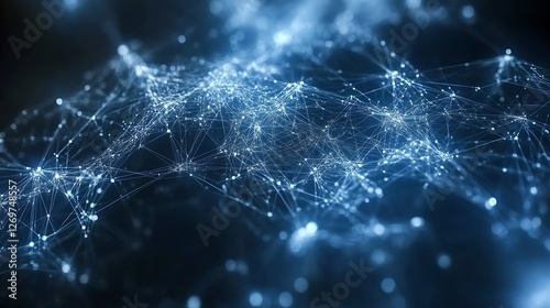 Intricate Network of Interconnected Data Points Illuminating the Digital Frontier