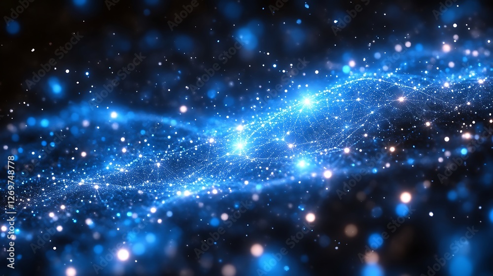 Nebula Stream, An Abstract Network of Luminous Points and Interconnected Lines Nebula Stream, An Abstract Network of Luminous Points and Interconnected Lines