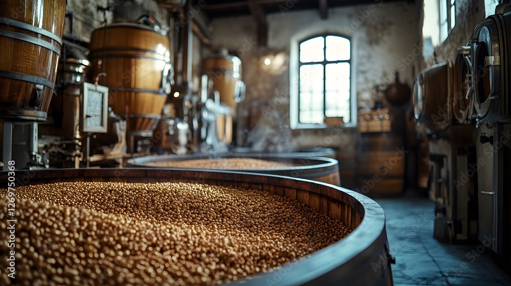 Fermented sorghum grains in distilleries