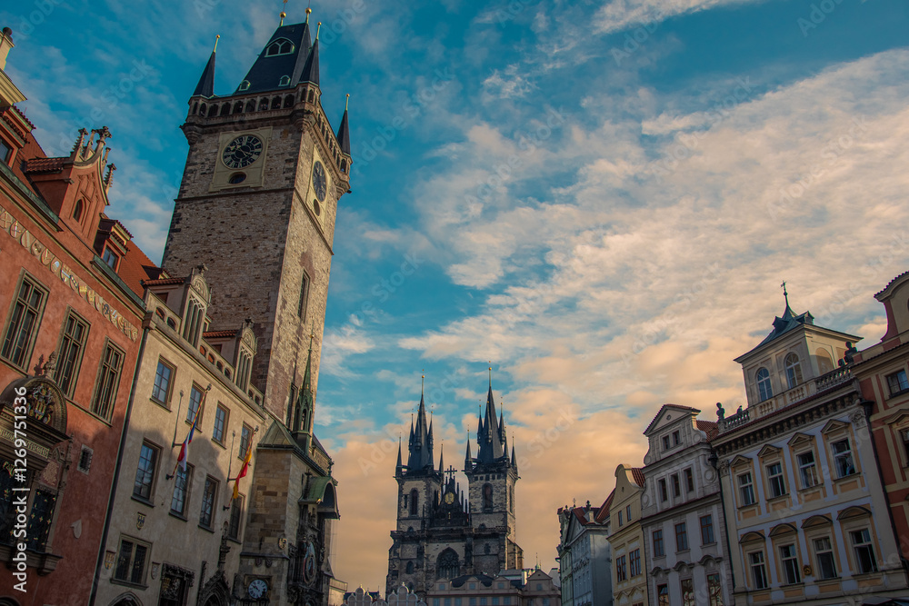 Prague's Old Town in the evening sun