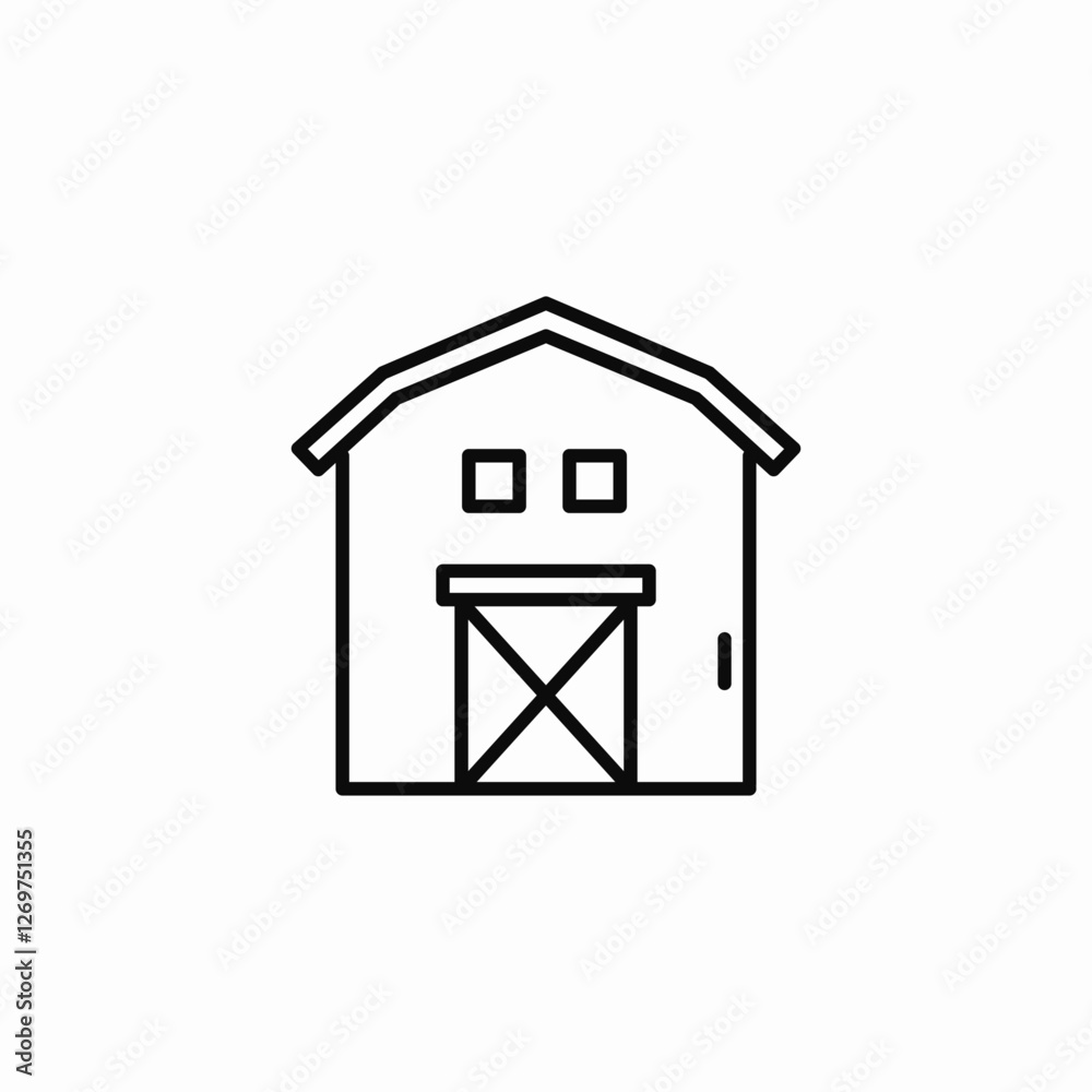 barn farm icon sign vector barn farm icon sign vector