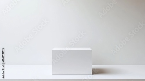 Wallpaper Mural A minimalist white stand with clean edges, placed on a white surface. Torontodigital.ca