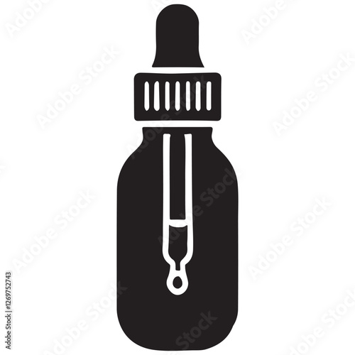 Black Medicine Dropper with Bottle Illustration for Health Care Design