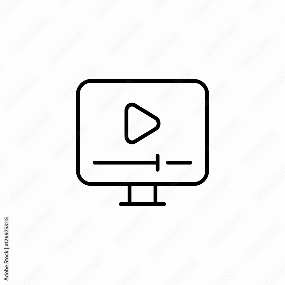 desktop video player page icon sign vector desktop video player page icon sign vector