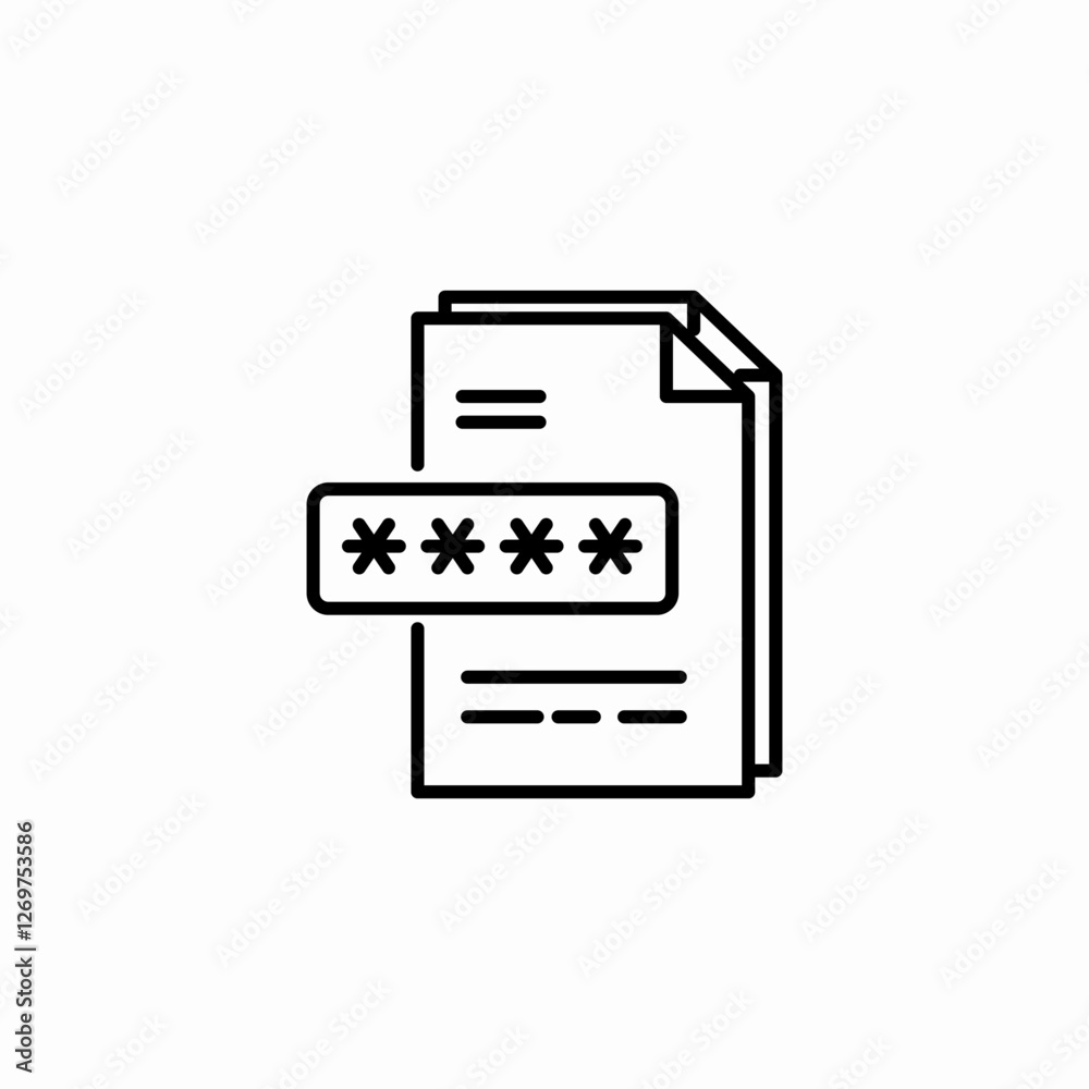 documents password protected icon sign vector documents password protected icon sign vector