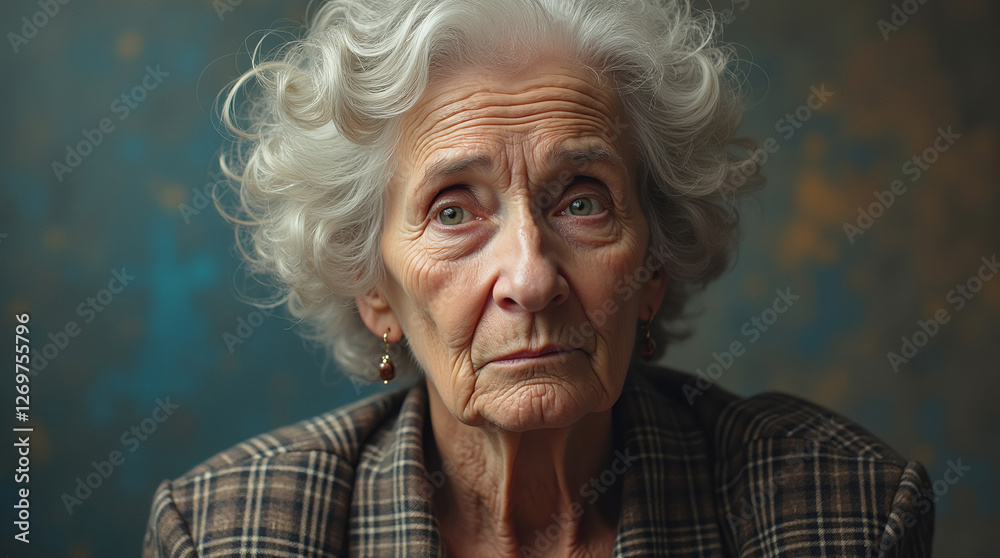 Elderly Old Senior Woman, Sad and Confused, Dementia and Getting Old, Nursing Home Portrait Elderly Old Senior Woman, Sad and Confused, Dementia and Getting Old, Nursing Home Portrait